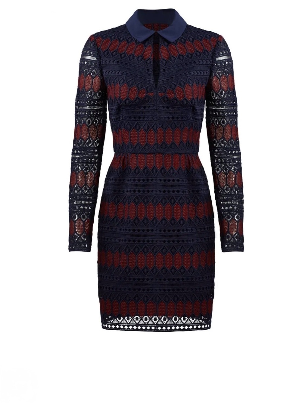 NWT Trina Turk Colorblock Rodin Dress - Lace Sleeves (Size 4)